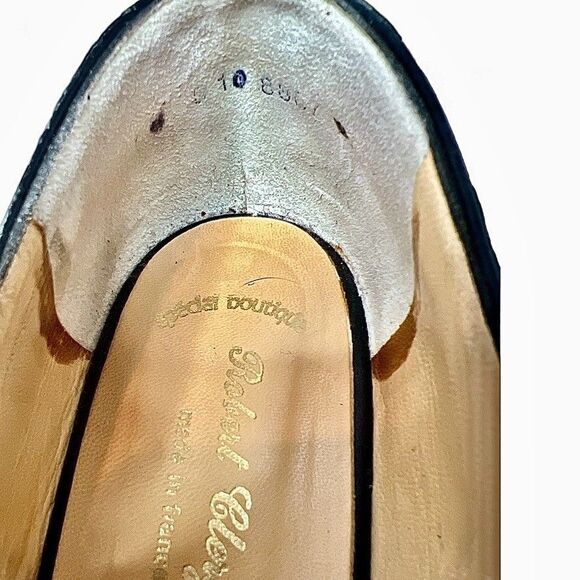 VTG Unworn Robert Clergerie Flat Black Leather Mary Jane Shoes Made in France, 9 - Picture 9 of 10